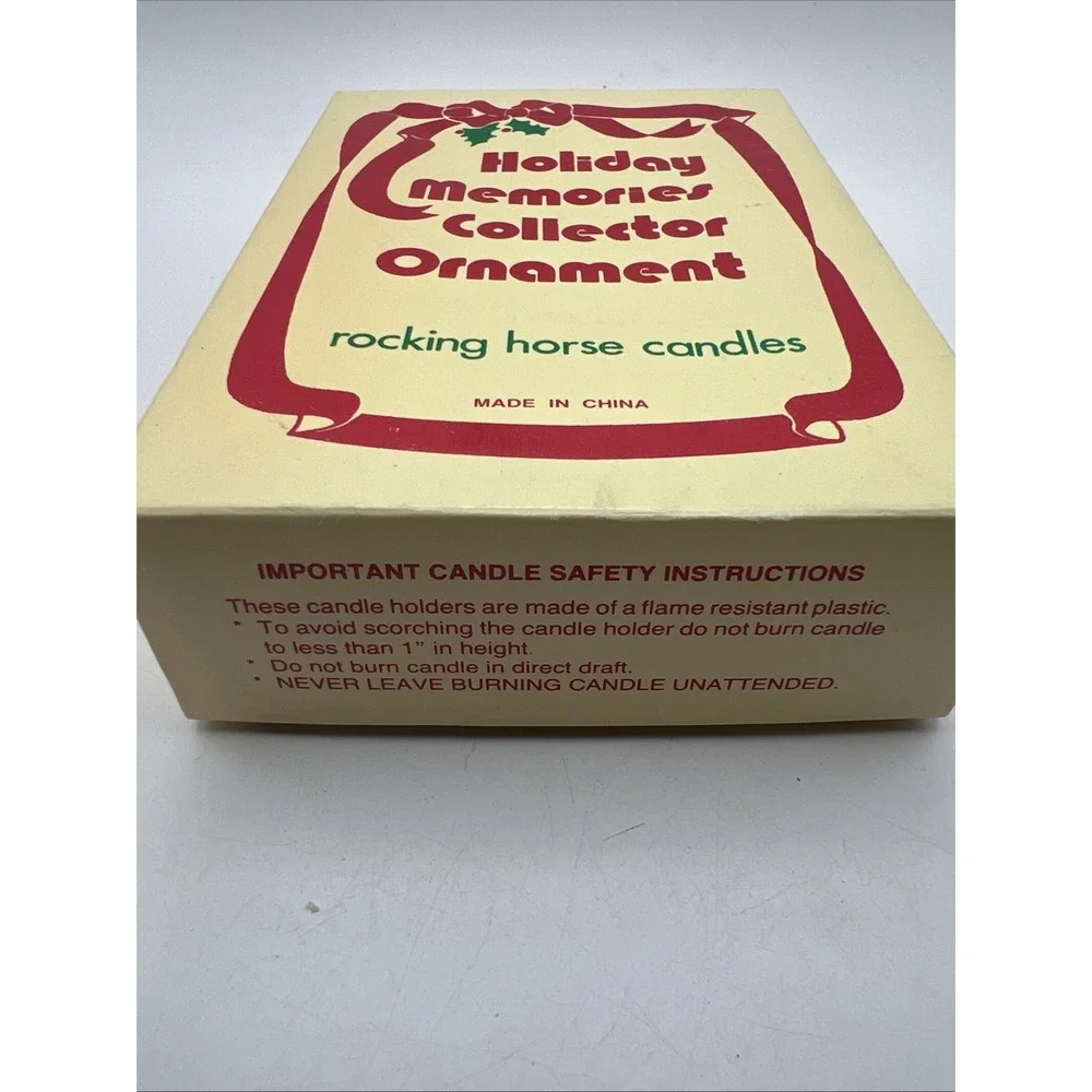 Vintage Holiday Memories Collector Ornament  Rocking Horse Candle Holders NIB